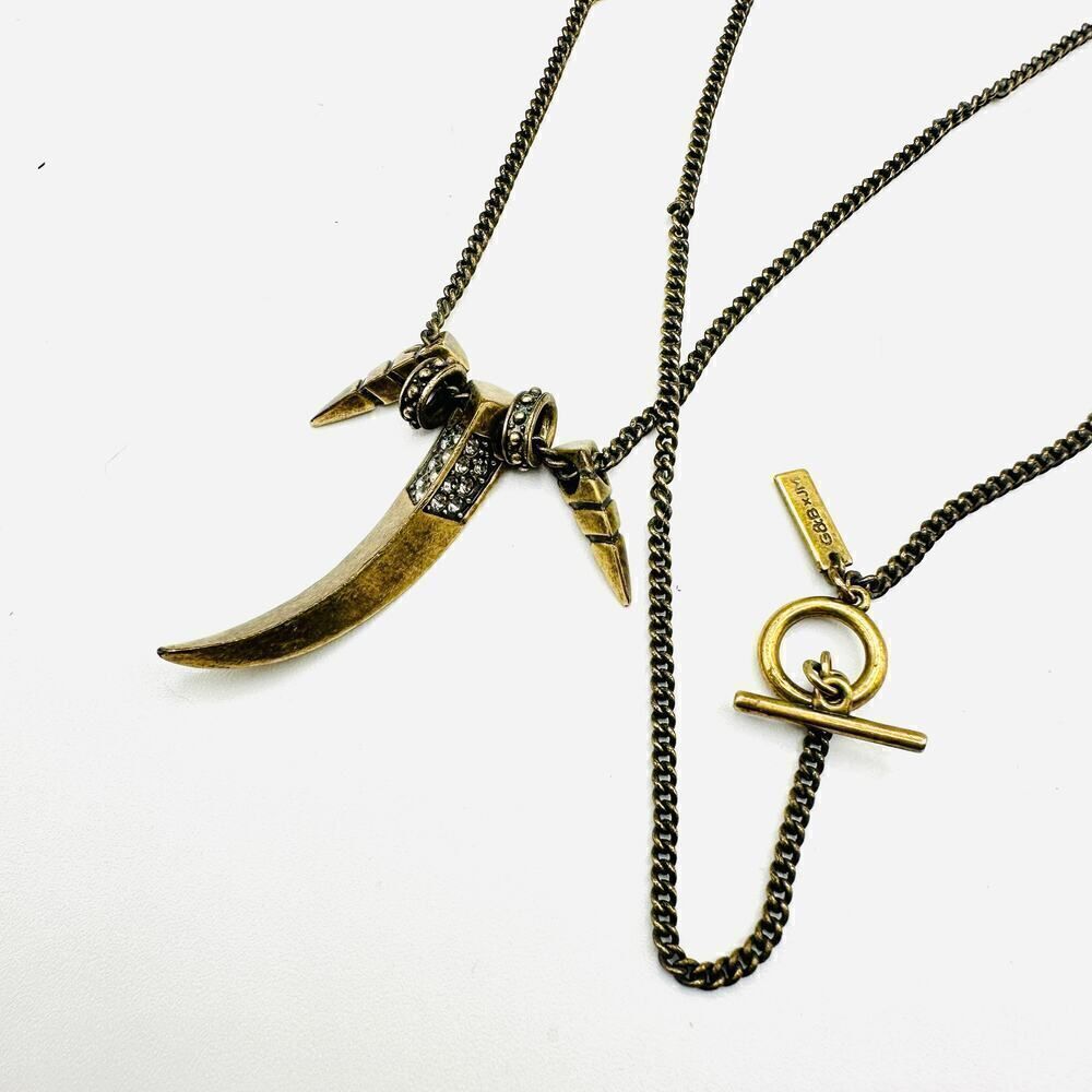Giles & Brother x JM Brass Horn Toggle Necklace Rare